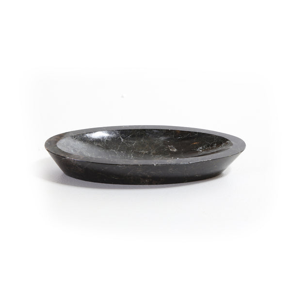 black marble oval tray