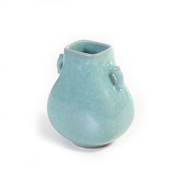 japanese vintage celadon crystaline glaze vase smaller