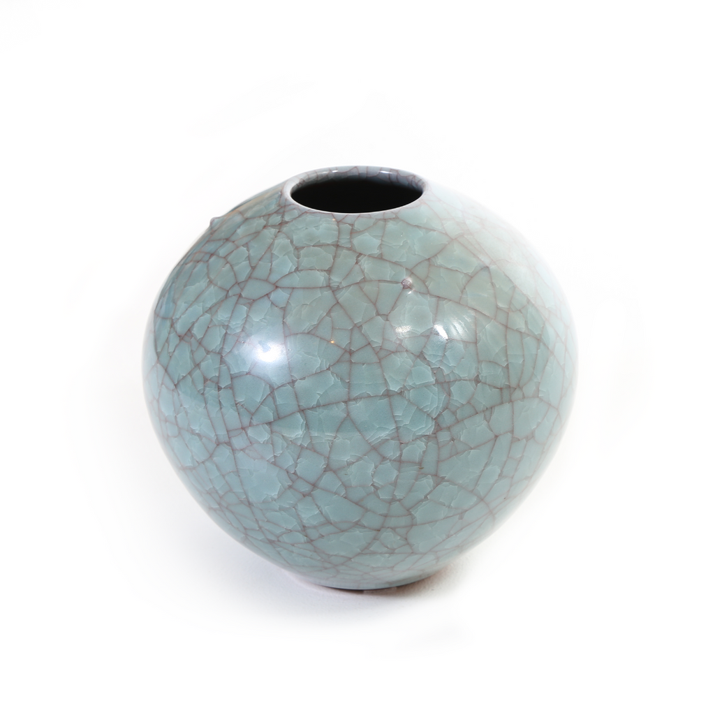 crystalline celadon glaze vase