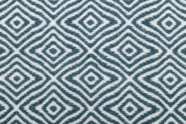 teal - 100% wool pile round bulbul with concealed cotton warp