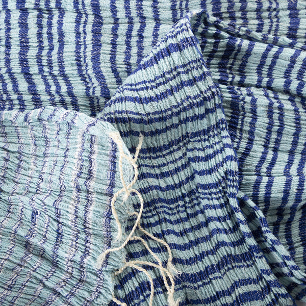ahimsa silk in blue / navy stripe