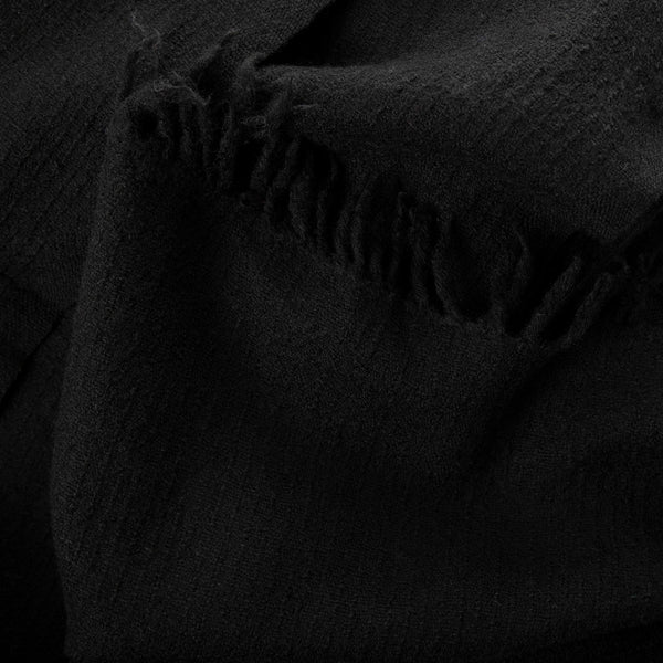 handspun and handwoven wool scarf