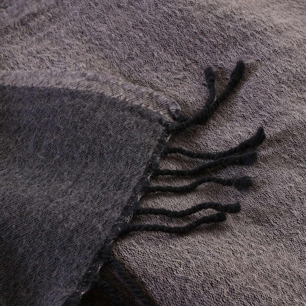 double weave boiled wool throw - graphite/dark grey
