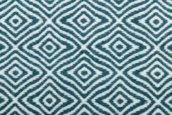 teal bulbul - 100% wool pile dhurrie with concealed cotton warp