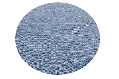 navy - 100% wool pile round bulbul with concealed cotton warp