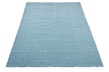 teal bulbul - 100% wool pile dhurrie with concealed cotton warp