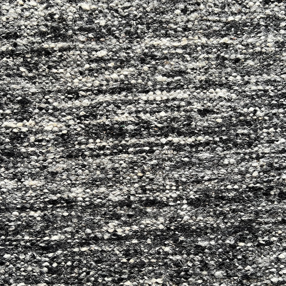 black flecks handwoven dhurrie 80% wool 20% cotton base