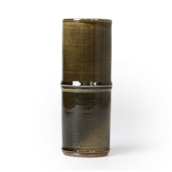 hand thrown bamboo shaped vase