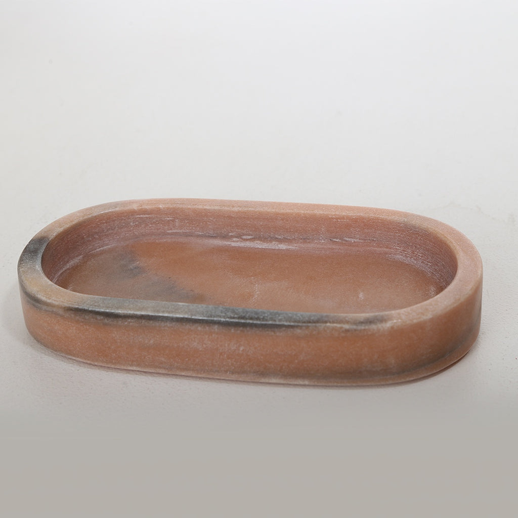 pink marble oval tray