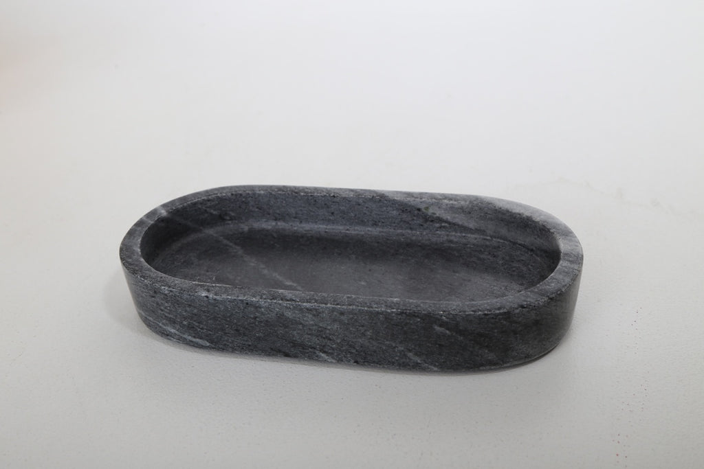 grey marble oval tray