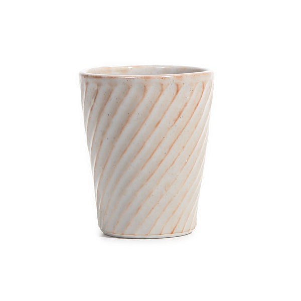hirata diagonally fluted shino cup