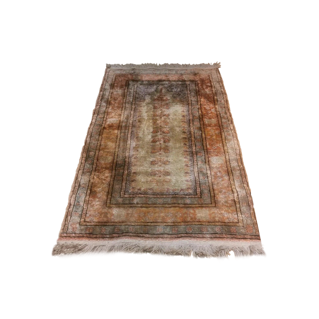 turkish kayseri, floss silk on cotton vintage 99 x 59cm