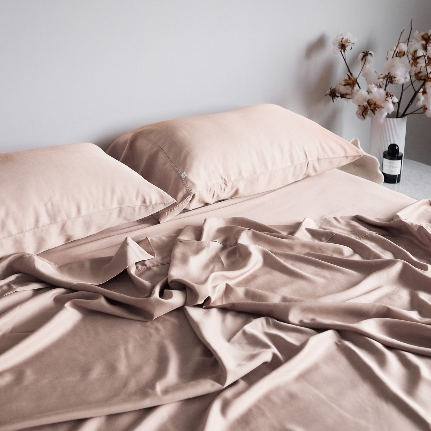 100% organic bamboo bedding blush