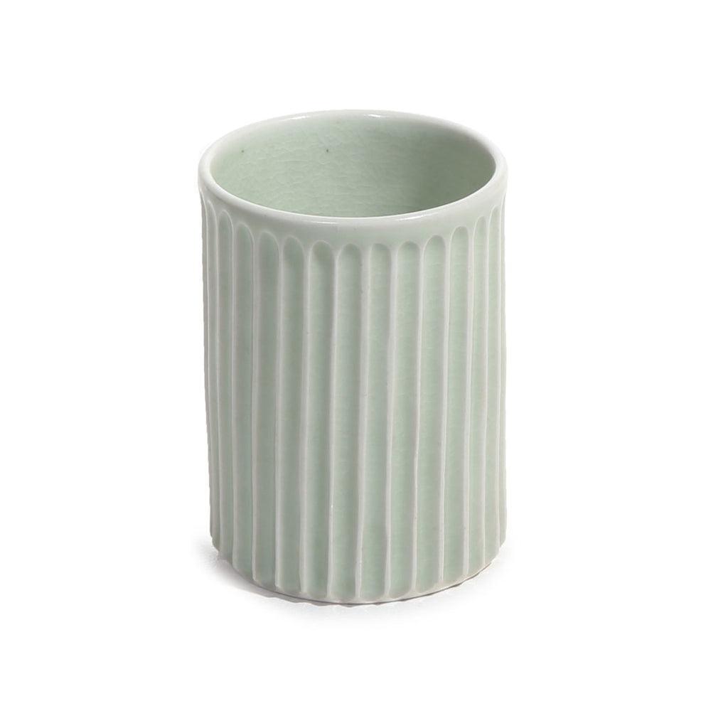 hirata pale celadon fluted cup